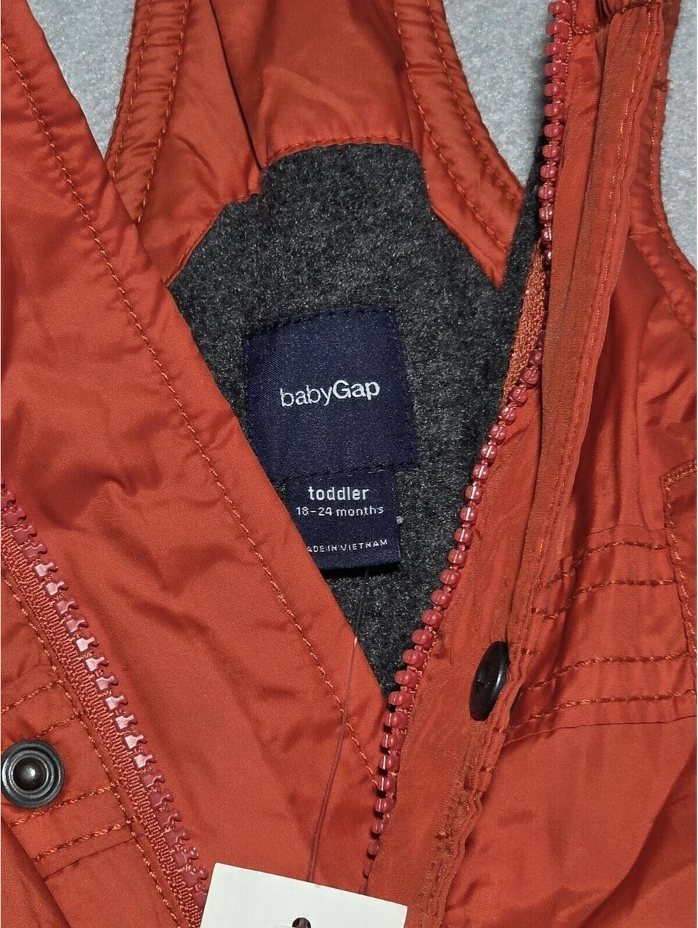 Baby Gap Warmest Snow Bib Overalls Toddler 18-24 Months Red Orange NWT